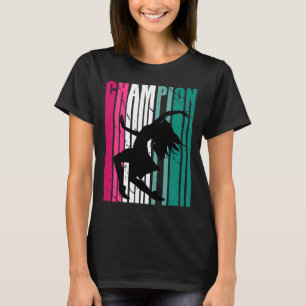 レトロチャンピオンのダンスシルエットカラフルティール(緑がかった色)P Tシャツ