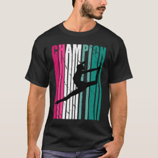 レトロチャンピオンのダンスシルエットカラフルティール(緑がかった色)P Tシャツ