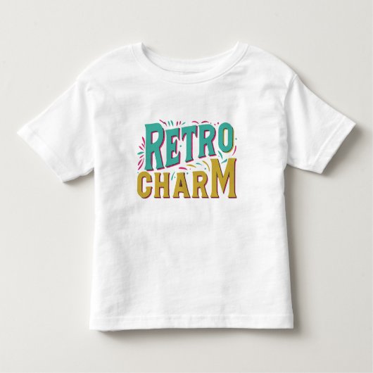 レトロチャーム数々のカラーデザインTシャツ トドラーTシャツ (正面)