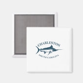 レトロチャールストンサウスカロライナヴィンテージ魚釣りボー マグネット (正面/裏面)