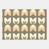 レトロチューリップの秋の色 ラッピングペーパーシート (正面)