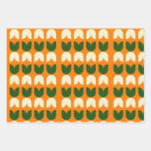 レトロチューリップラッピングギフト紙 ラッピングペーパーシート (正面)