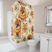 レトロチョウ – チョウのシームレスなパターン シャワーカーテン (インサイチュ)