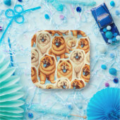 レトロチョウ – チョウのシームレスなパターン ペーパープレート (パーティー)