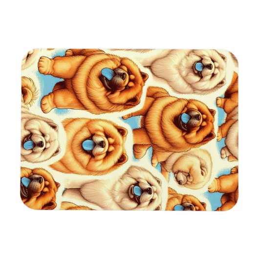 レトロチョウ – チョウのシームレスなパターン マグネット (横)