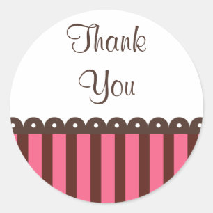 レトロチョコレートサンキューステッカー ラウンドシール