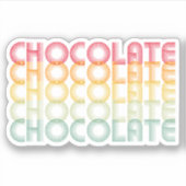 レトロチョコレートレインボーカラー シール (正面)