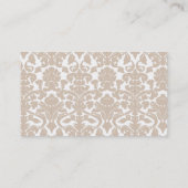 レトロチョークボード アーモンドカラー ダマスク柄 名刺 (裏面)