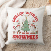 レトロチリンと私の雪のクリスマス クッション (ブランケット)