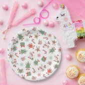 レトロチリンと私の雪のクリスマス ペーパープレート (パーティー)