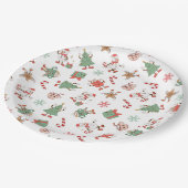 レトロチリンと私の雪のクリスマス ペーパープレート (アングル)