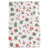 レトロチリンと私の雪のクリスマス ミディアムペーパーバッグ (裏面)