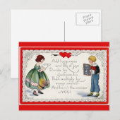 レトロチルドレンズバレンタインレッド シーズンポストカード (正面/裏面)