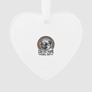 レトロチルパググラフィックコーヒードッグTシャツ_1 オーナメント