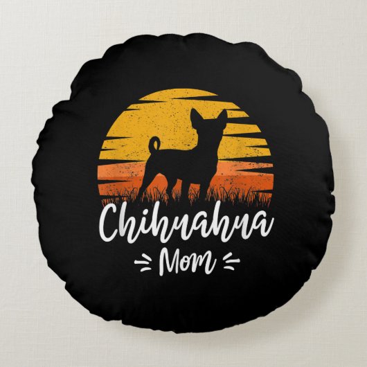 レトロチワフアギフト|ヴィンテージチワフアドッグ ラウンドクッション (正面)