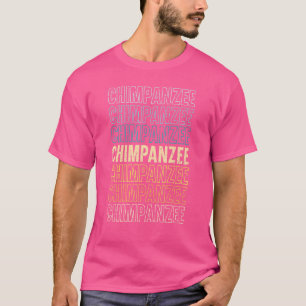 レトロチンパンジーサル野生動物飼育員 Tシャツ