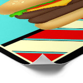 レトロチーズバーガー標識 ポスター (角)