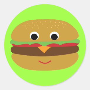 レトロチーズバーガー ラウンドシール