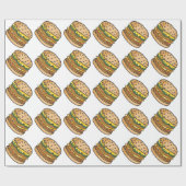 レトロチーズバーガー ラッピングペーパー (フラット)
