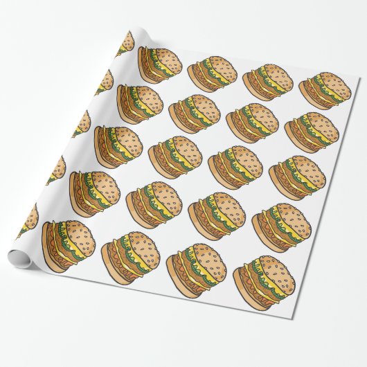 レトロチーズバーガー ラッピングペーパー (アンロールド)