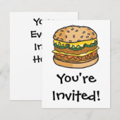 レトロチーズバーガー 招待状 (正面/裏面)