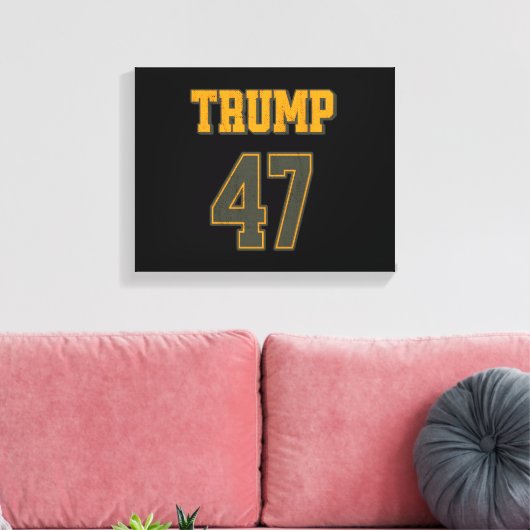レトロチームトランプ47ヴィンテージ キャンバスプリント (インサイチュ (リビング))