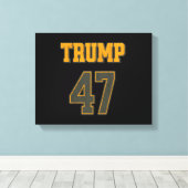 レトロチームトランプ47ヴィンテージ キャンバスプリント (インサイチュ (ウッドフロア))