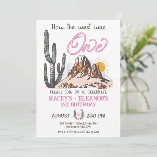 レトロツインの女の子どのように西は1歳の誕生日だった 招待状 (スタンド正面)