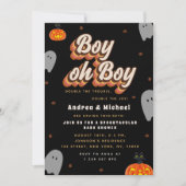 レトロツイ不気味ンハロウィーン幽霊たちベビーシャワー 招待状 (正面)