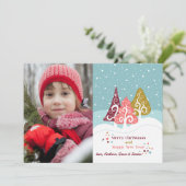 レトロツリーの写真 ホリデーカード (スタンド正面)