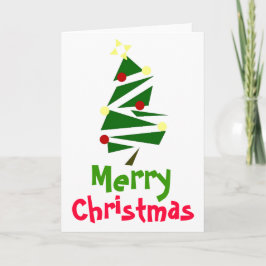 レトロツリークリスマスグリーティングカード シーズンカード