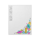 レトロツリーバウブルコーナークリスマスメモ帳 ノートパッド (回転)