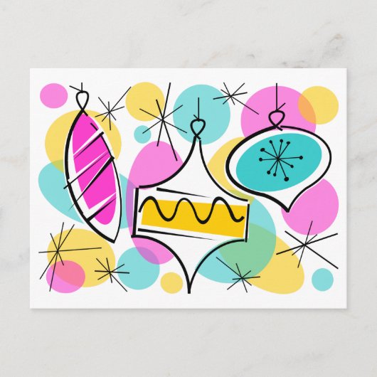 レトロツリーバウブルズハガキ ポストカード (正面)