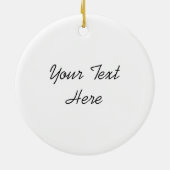 レトロツリーバウブル文字オーナメントラウンド セラミックオーナメント (裏面)