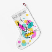 レトロツリーバウブル文字ストッキング2サイド スモールクリスマスストッキング (裏面 (吊り時))