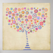 レトロツリーパーソナライズされた名室壁ポスター ポスター (正面)