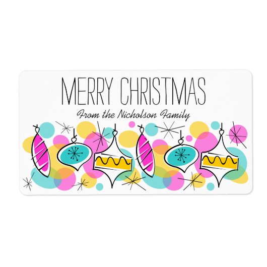 レトロツリーボーブルクリスマスラベル大 ラベル (正面)