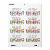 レトロツリーボーブルクリスマスラベル大 ラベル (フルシート)