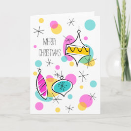 レトロツリーボーブルクリスマス垂直 シーズンカード