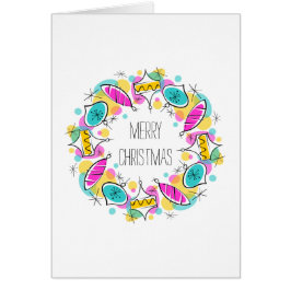 レトロツリーボーブルスサークルクリスマスインサイド文字