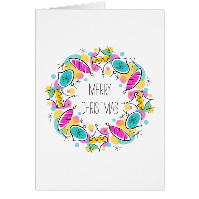 レトロツリーボーブルスサークルクリスマスインサイド文字 (正面)