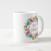 レトロツリーボーブルスサークルクリスマスマグジャンボ ジャンボコーヒーマグカップ (正面右)