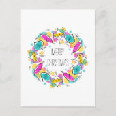 レトロツリーボーブルスサークルクリスマス垂直 シーズンポストカード (正面)