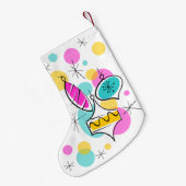 レトロツリーボーブルストッキング2面 スモールクリスマスストッキング (裏面 (吊り時))