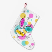 レトロツリーボーブルストッキング2面 スモールクリスマスストッキング (正面 (吊り時))