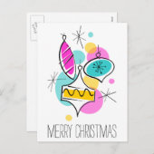 レトロツリーボーブルズグループクリスマス垂直 シーズンポストカード (正面/裏面)