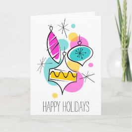 レトロツリーボーブルズグループホリディーズ文字垂直 シーズンカード