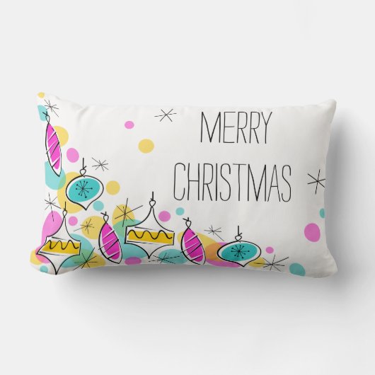 レトロツリーボーブルズコーナークリスマスルーバー ランバークッション (正面)