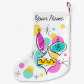 レトロツリーボーブル名ストッキング2面 スモールクリスマスストッキング (裏面)