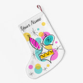 レトロツリーボーブル名ストッキング2面 スモールクリスマスストッキング (裏面 (吊り時))